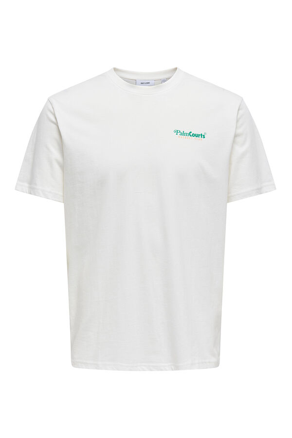 Only & Sons Camiseta com desenho nas costas branco