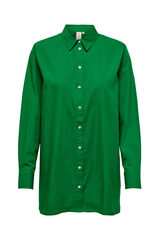 Springfield Camisa popelina gola lapelas verde