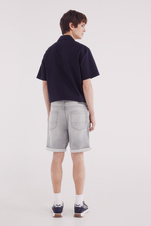 Springfield Bermudas de ganga em knit denim  cinzento