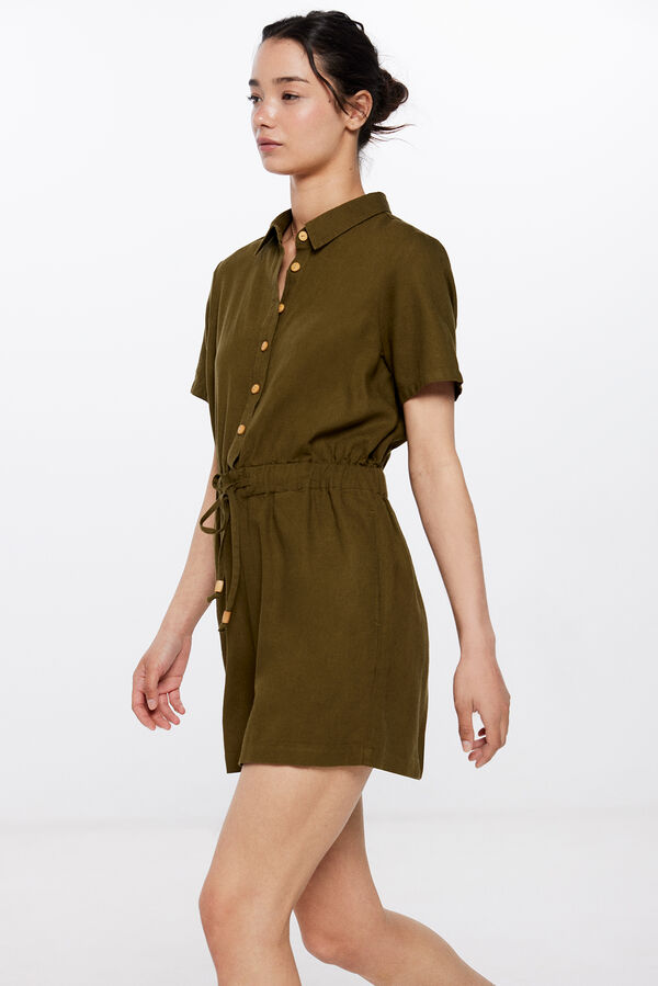 Springfield Mono Corto Camisero Lino azul