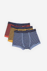 Springfield PACK 3 BOXERS RAYAS azul oscuro
