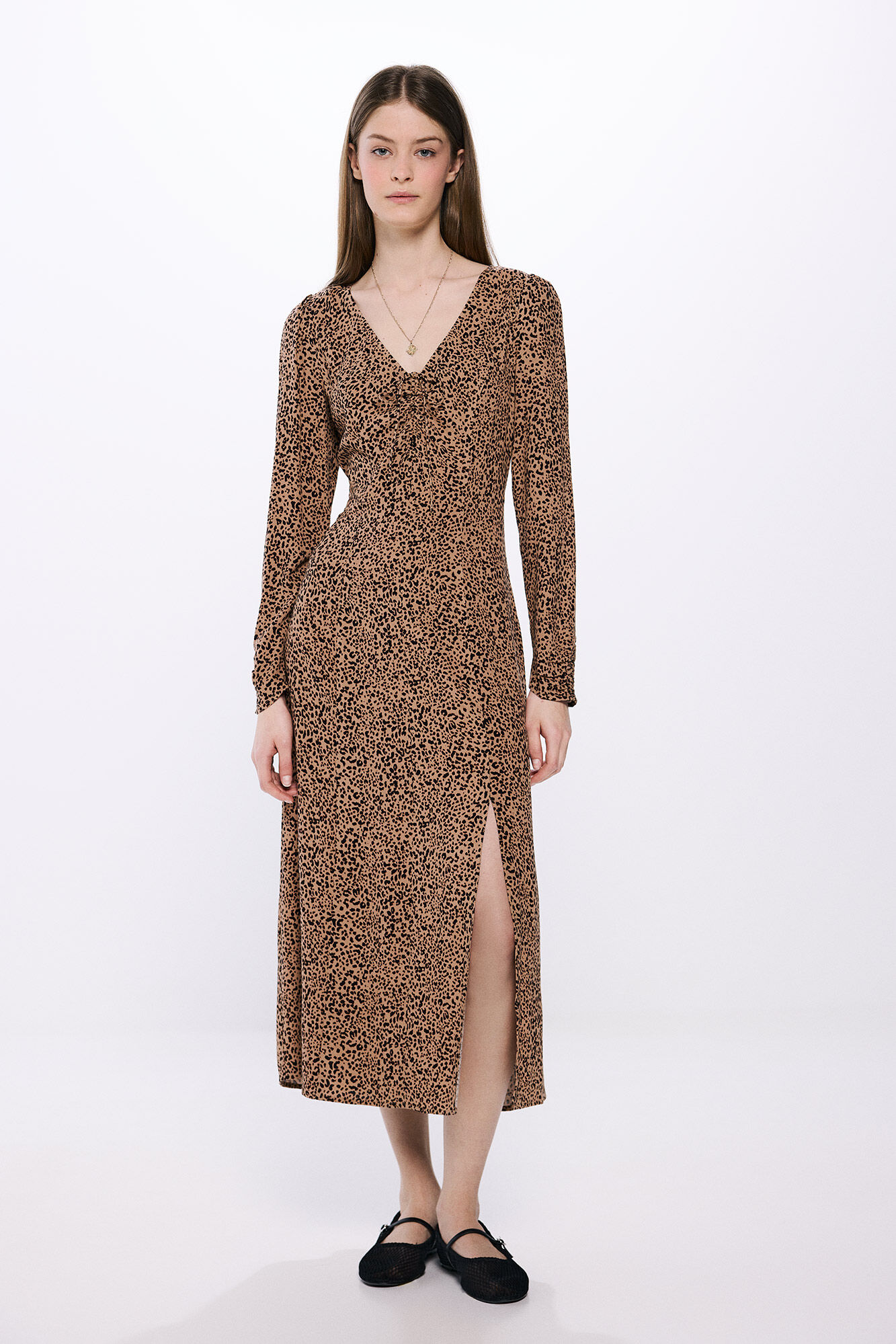 Springfield Vestido midi leopardo