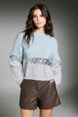 Only Jersey de lentejuelas azul