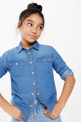 Springfield Kids Blusa denim menina azul