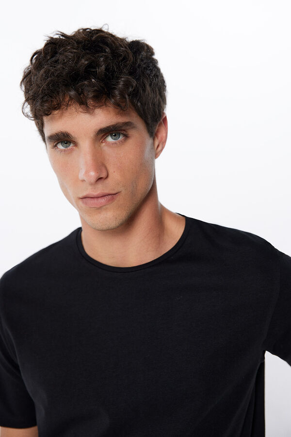 Springfield T-shirt gola redonda elastano preto