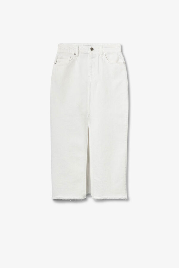 Tiffosi Falda Midi con Abertura Delantera blanco