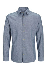 JJ REBEL Camisa comfort fit lino azul