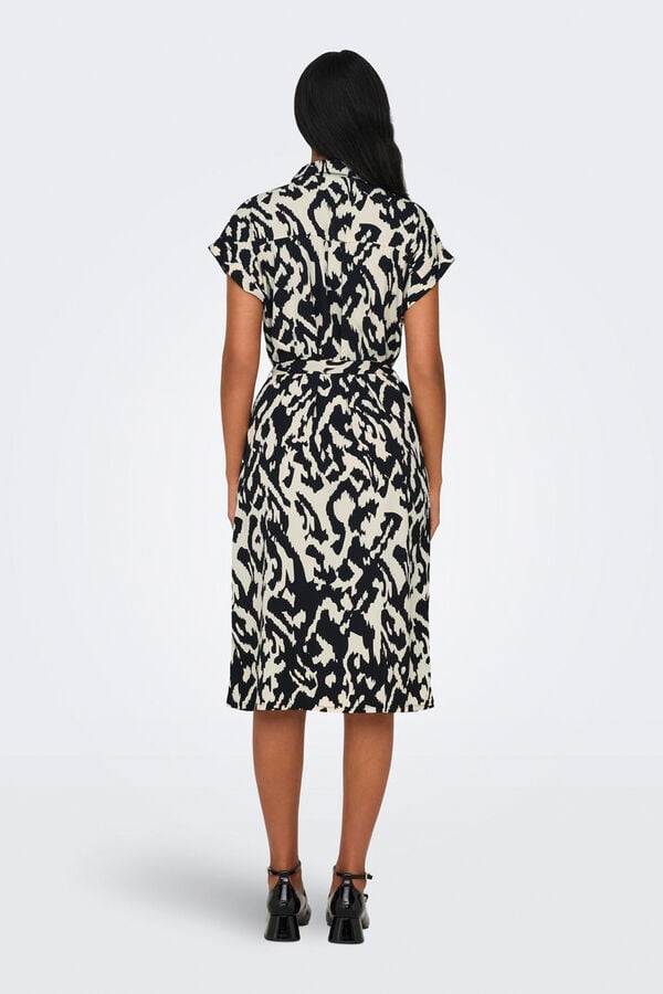 Only Vestido camisero midi gris