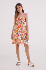 Springfield Kids Vestido flores niña blanco