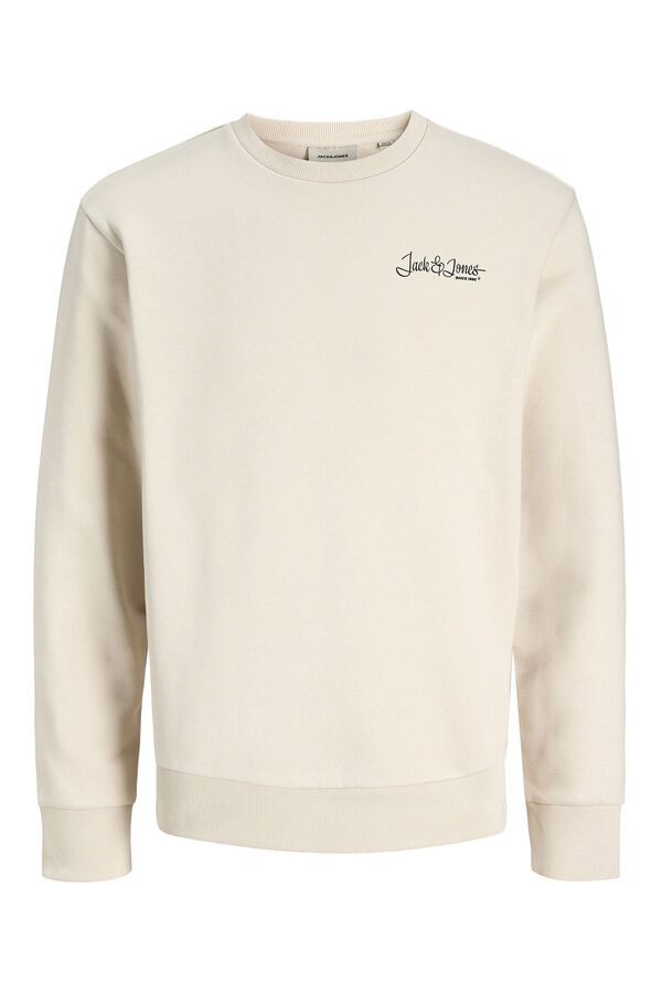 Jack & Jones Sweatshirt b&aacute;sico com logo cinzento