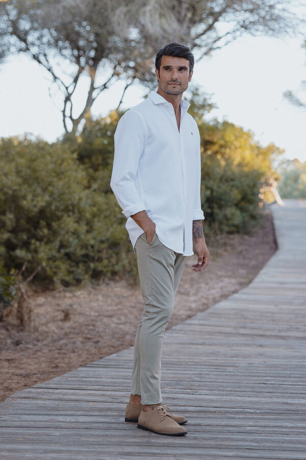 Celopman Camisa Estructura Punto blanco