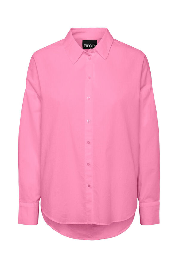 Pieces Camisa b&aacute;sica de algod&atilde;o rosa