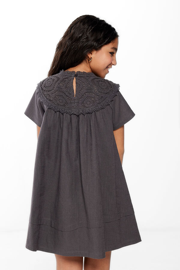 Springfield Kids Vestido colar crochet menina cinzento