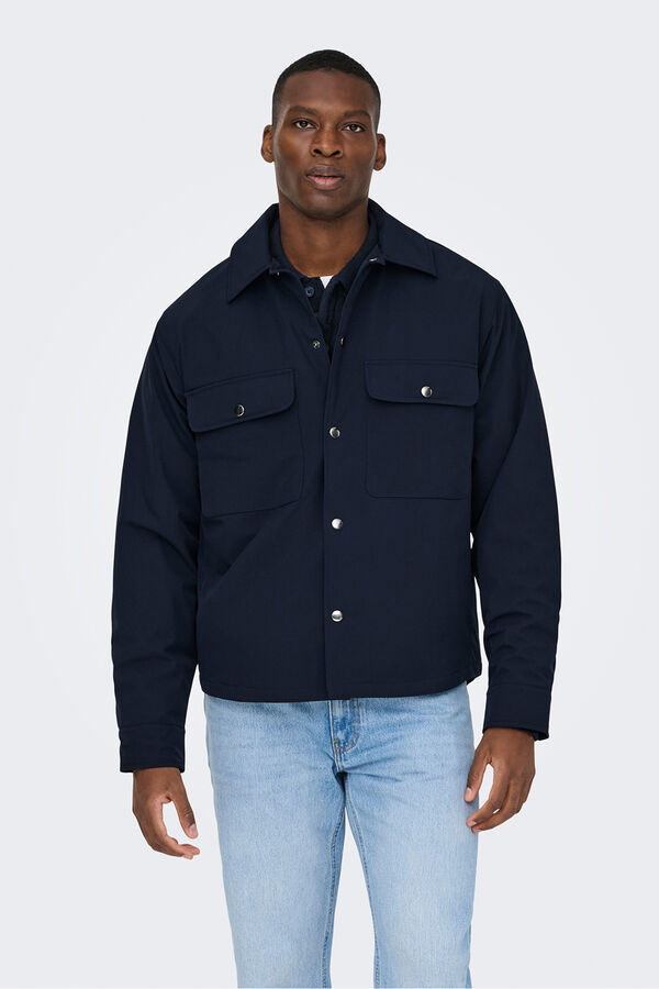 Only & Sons Sobrecamisa manga comprida. azul