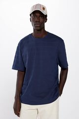 Springfield T-shirt risca piqu&eacute; azul