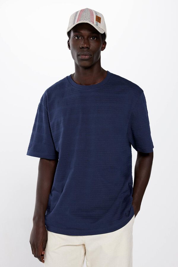 Springfield T-shirt risca piqu&eacute; azul