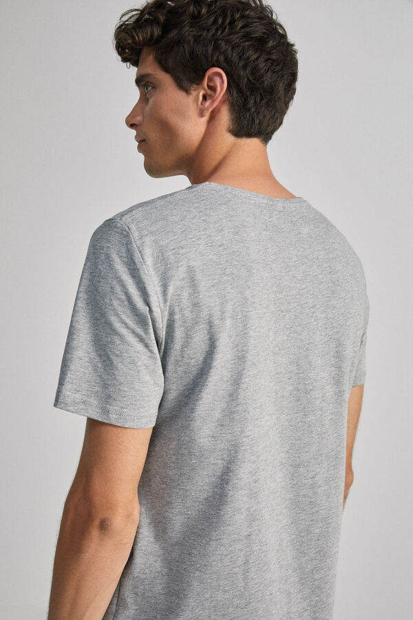 Springfield Camiseta básica cuello pico gris medio