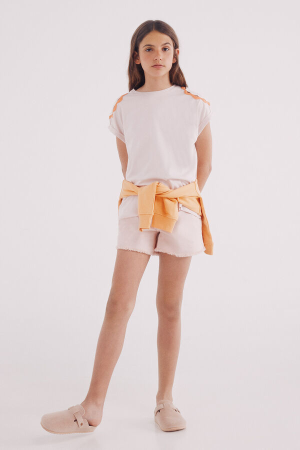 Springfield Kids Camiseta hombros crochet niña rosa