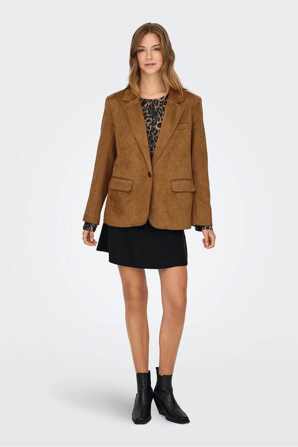 Only Blazer de traje de ante nude