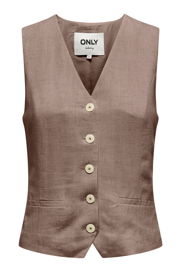 Only Colete de linho  cru