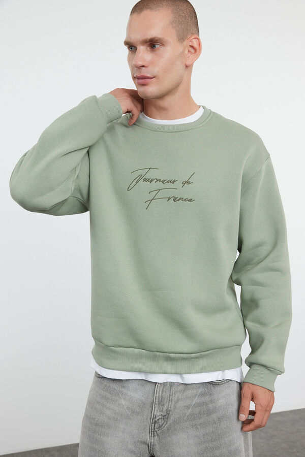 Trendyol Sweatshirt de gola redonda verde