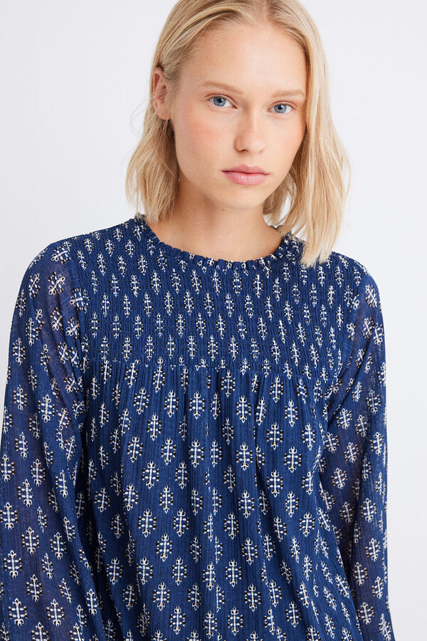 Springfield Vestido t&uacute;nica curto estampado azul