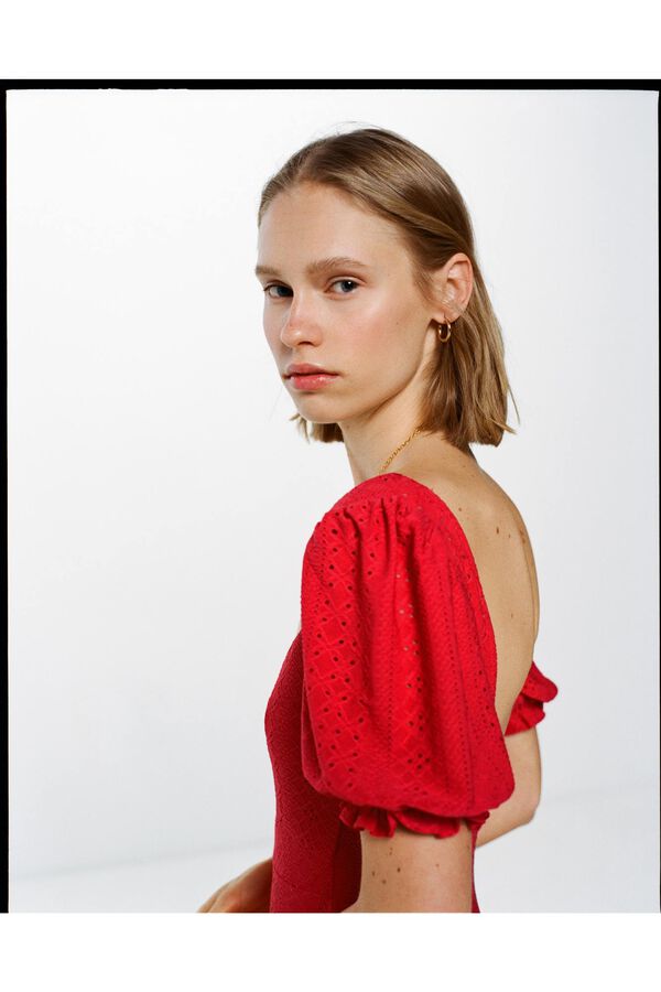 Springfield Vestido Midi Liso estampado