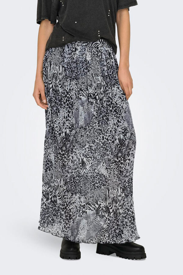 Only Falda larga plisada gris