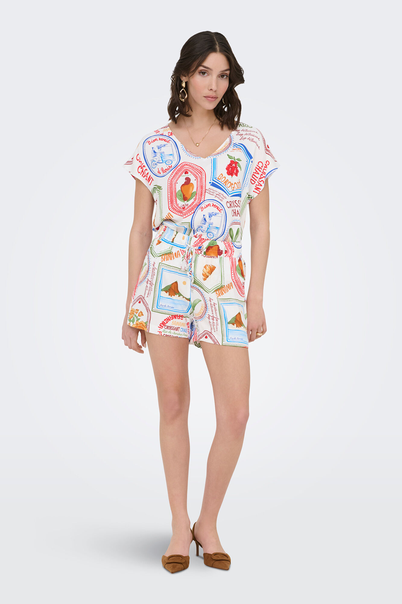 JDY Short fluido estampado