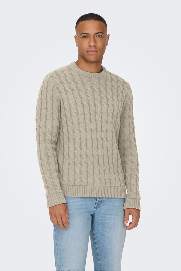 Only & Sons Jersey cuello redondo gris