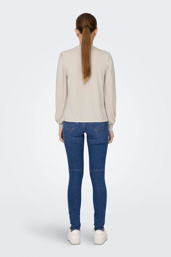 Only Top fluido de manga larga gris