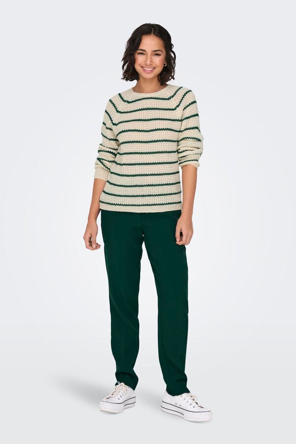 JDY Camisola &agrave;s riscas branco