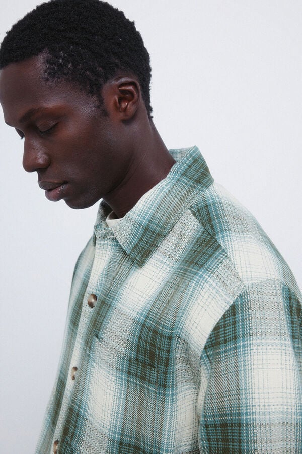 Springfield Sobrecamisa cuadros overshirt verde
