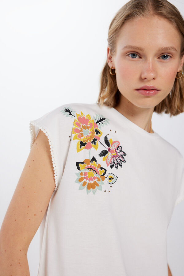 Springfield Camiseta Estampado Lace Bolitas estampado