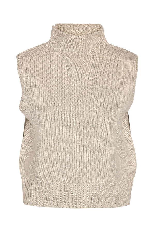 Noisy May Chaleco punto con cuello alto. gris
