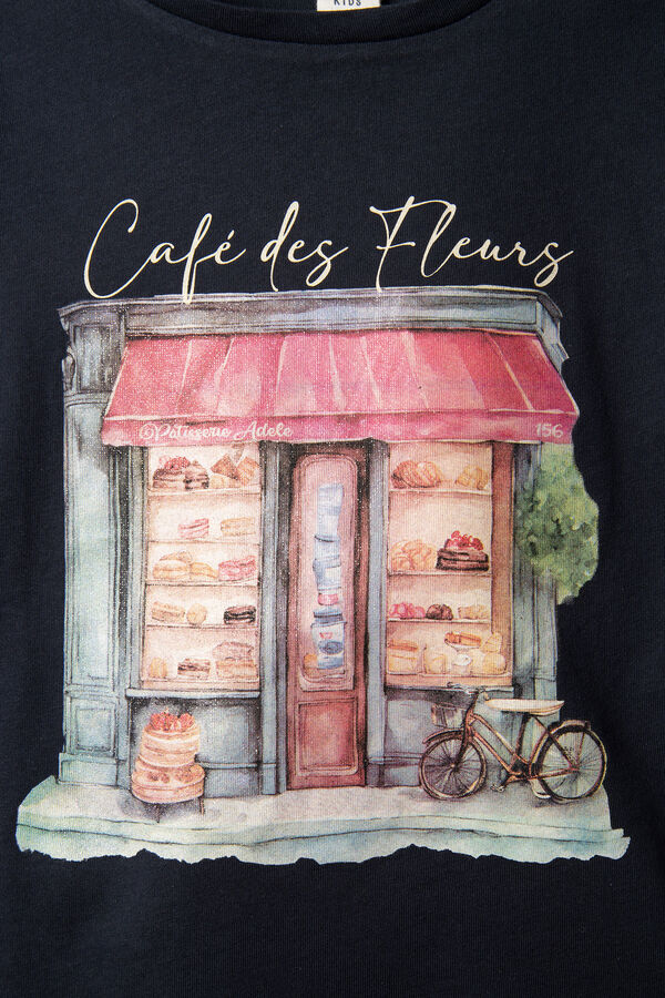 Springfield Kids Camiseta feminina Caf&eacute; Paris azul