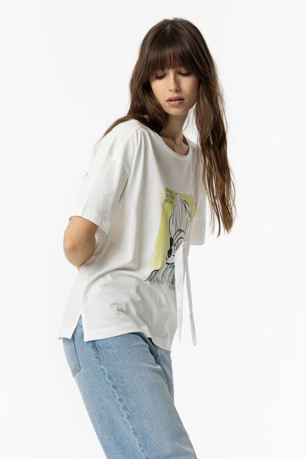 Tiffosi Camiseta Estampado Frontal con Aplique blanco