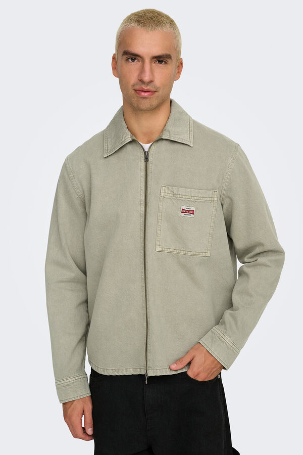 Only & Sons Cazadora de hombre regular fit gris