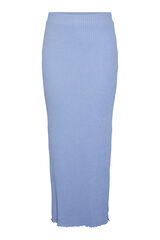 Pieces Saia comprida canelada azul
