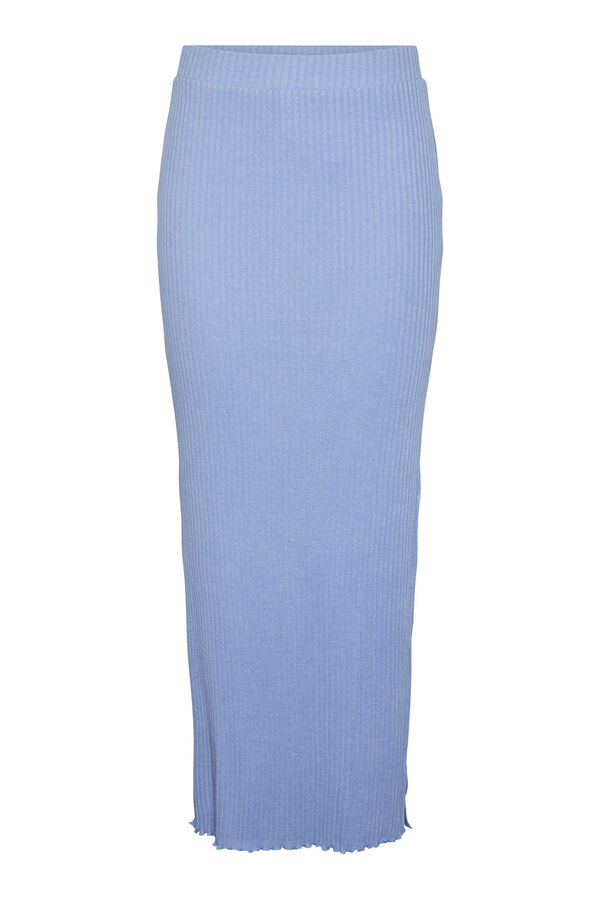 Pieces Saia comprida canelada azul