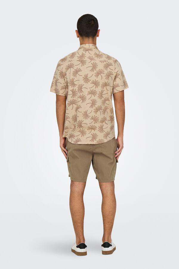 Only & Sons Camisa manga curta estampada cru