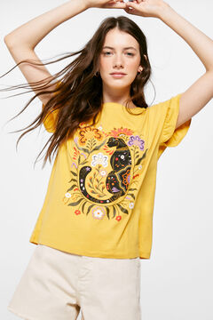 Springfield T-shirt estampada pantera golden