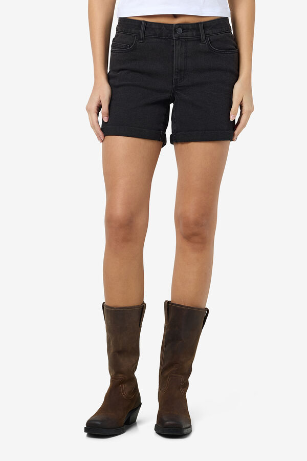 Noisy May Pantal&oacute;n vaquero corto con 5 bolsillos y detalle dobladillo. negro