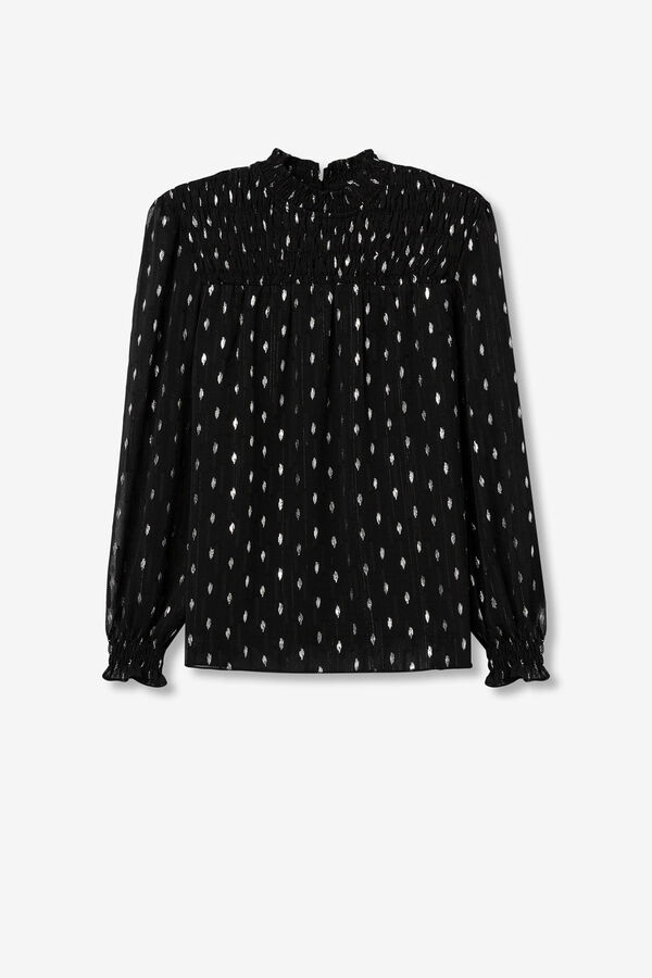 Tiffosi Blusa Semitransparente Drapeada preto