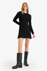DeFacto Vestido mini manga larga negro