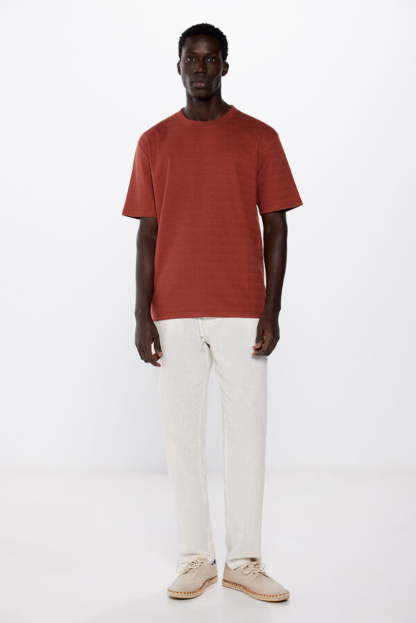 Springfield Camiseta estructura rayada nude