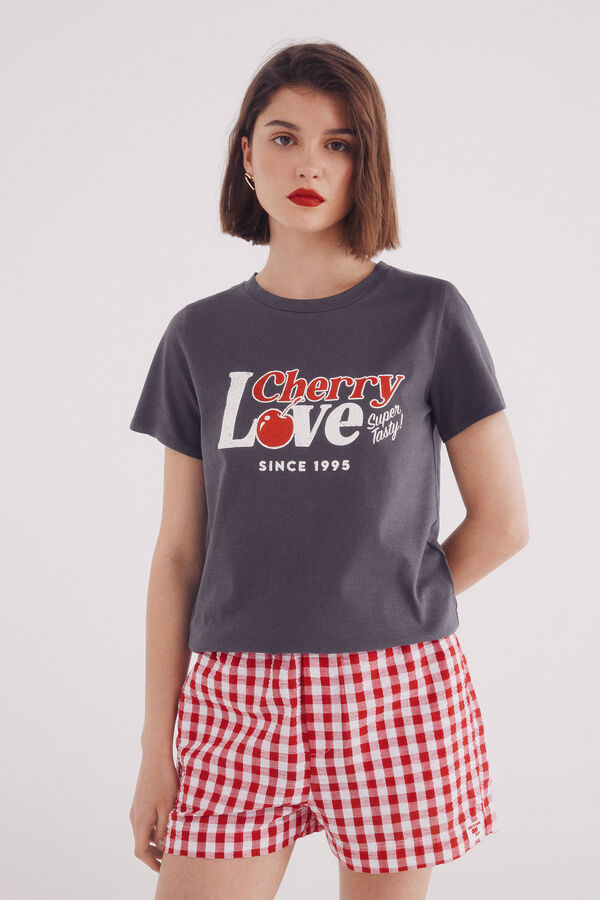 Springfield Camiseta "Cherry love" gris
