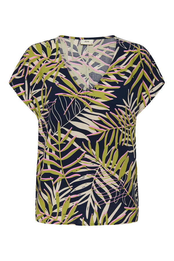 JDY T-shirt de manga curta estampada azul