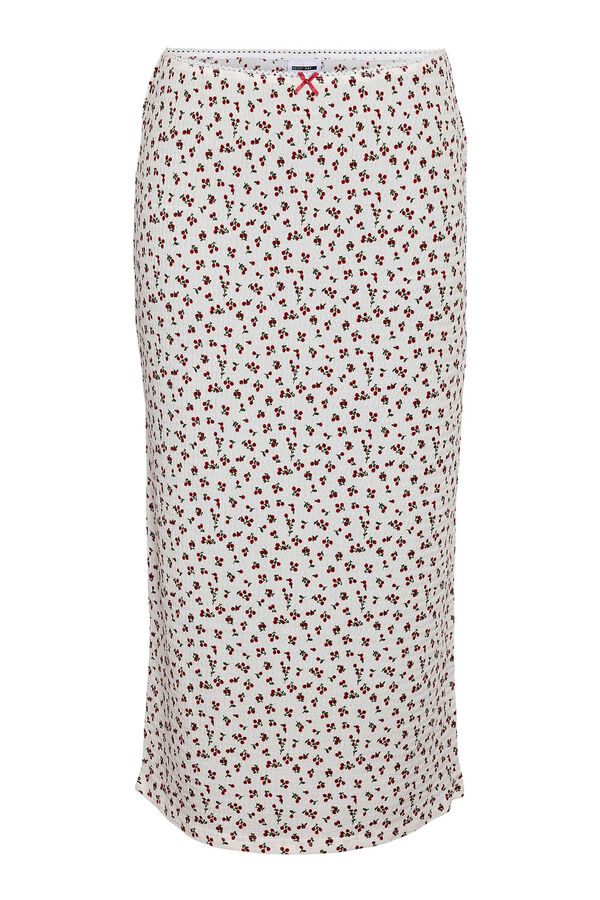 Noisy May Saia Midi com Detalhe de Laço na Cintura branco