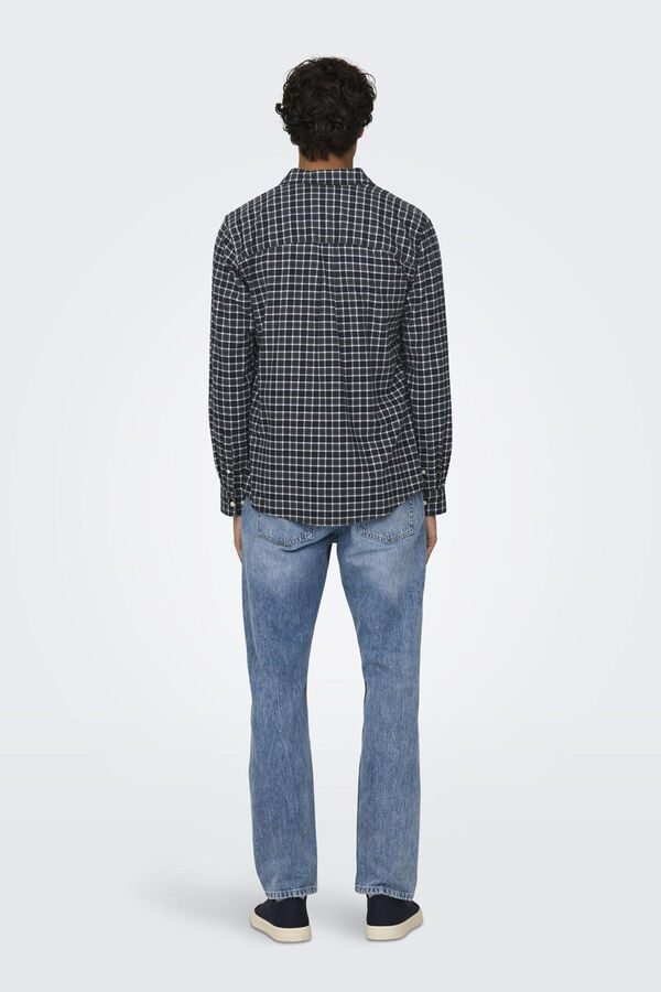 Only & Sons Camisa estampado quadrados azul